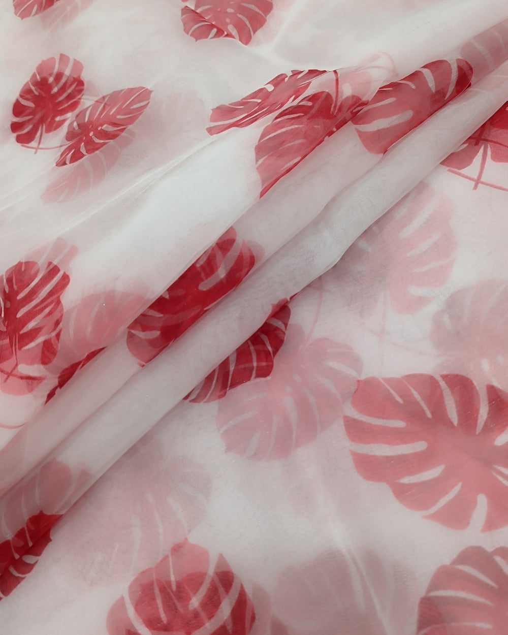 Printed Organza Red Colour 43 Inches Width