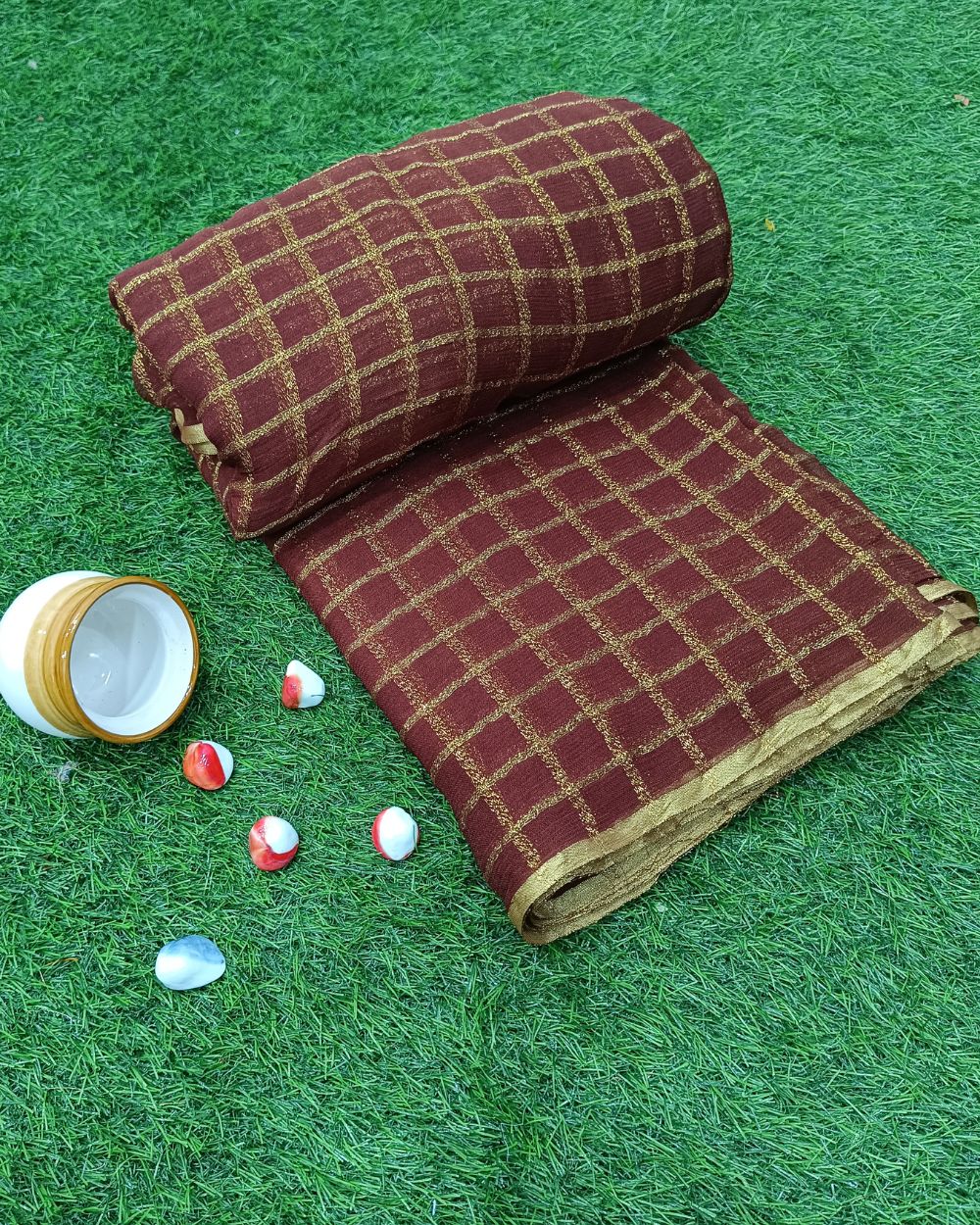 Viscose Work Brown Colour 43 Inches Width