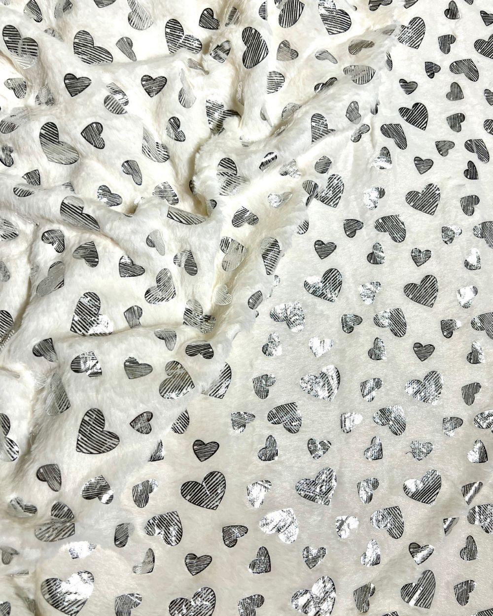 Imported Printed Foil Fur White Colour 60 Inches Width