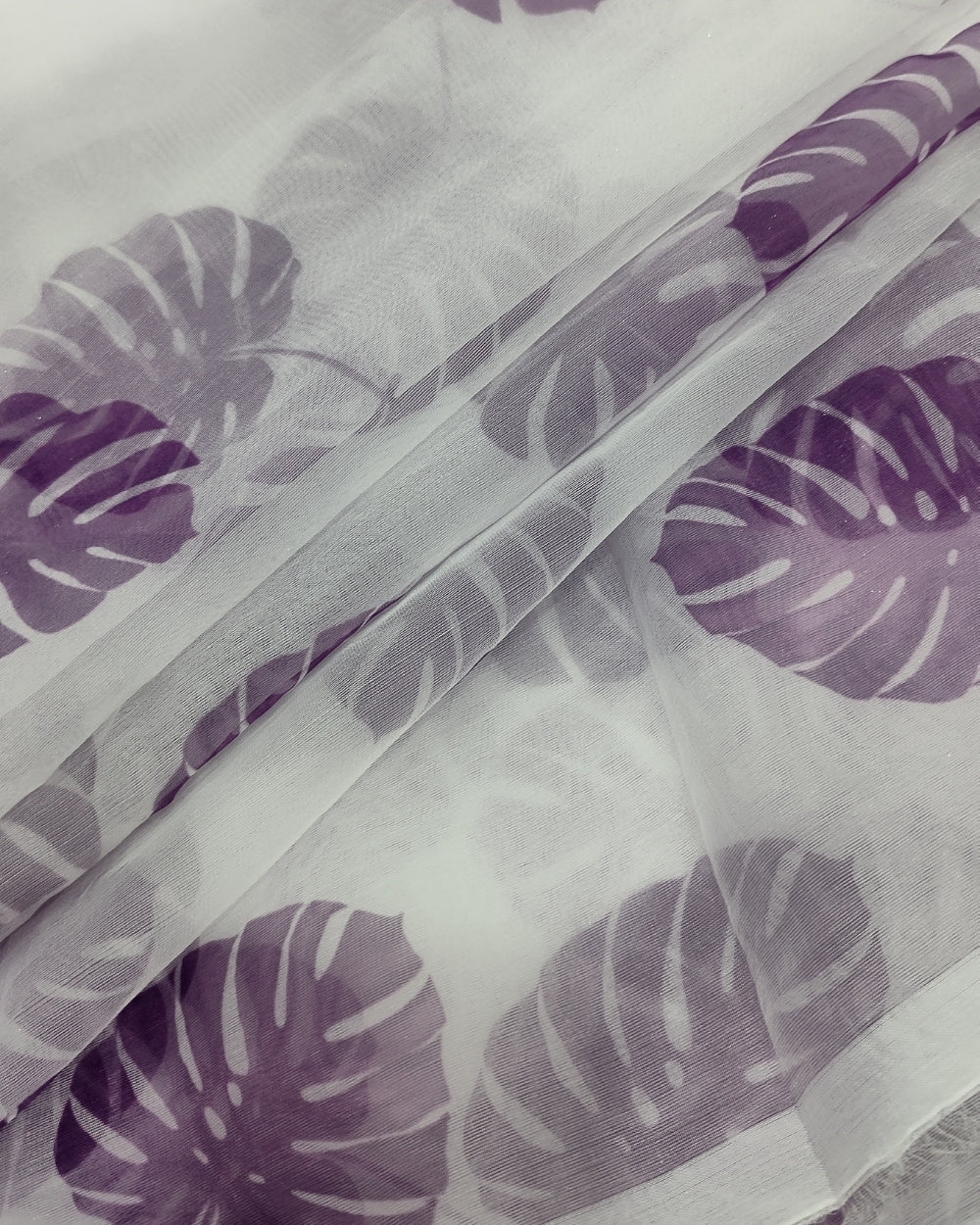 Printed Organza Purple Colour 43 Inches Width