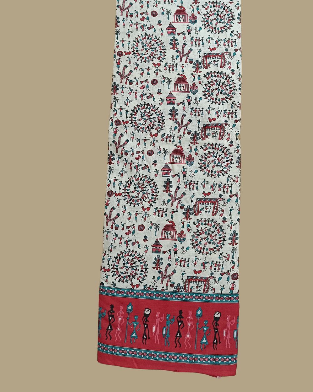 Cotton Warli Print White Colour 44 Inches Width