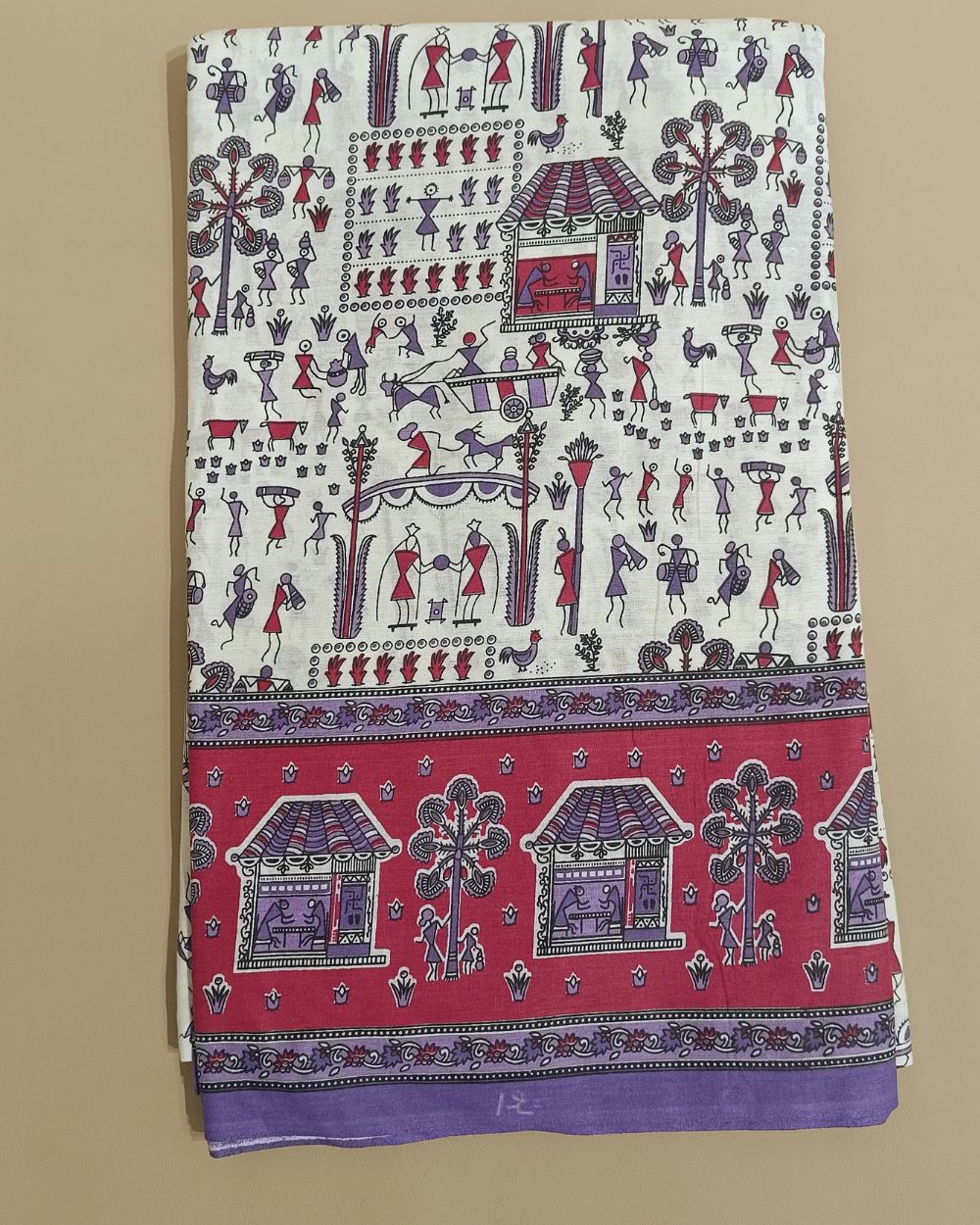 Cotton Warli Print White Colour 44 Inches Width