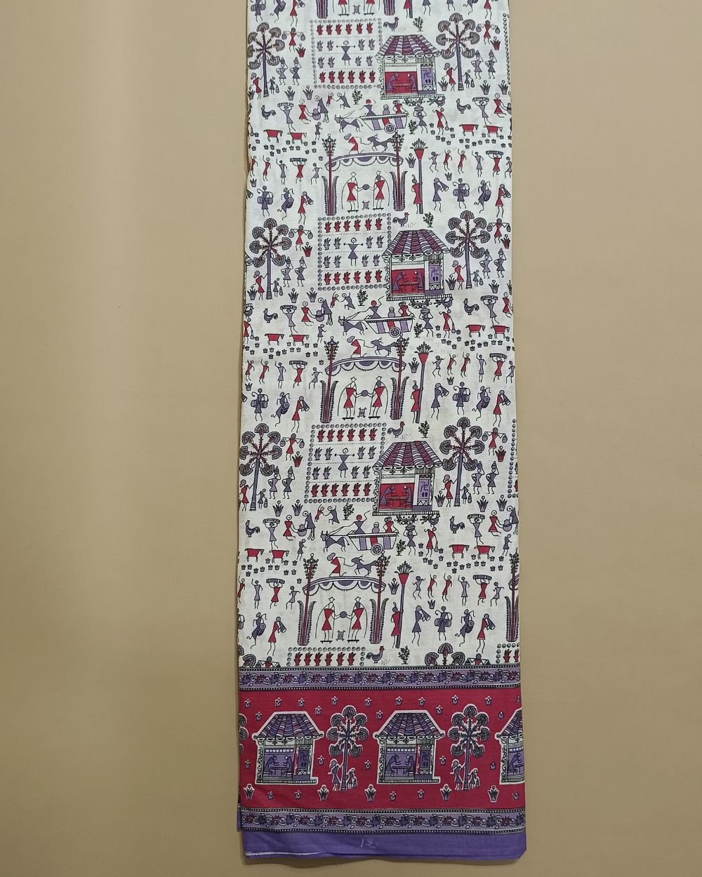 Cotton Warli Print White Colour 44 Inches Width