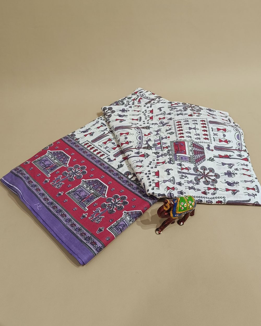 Cotton Warli Print White Colour 44 Inches Width