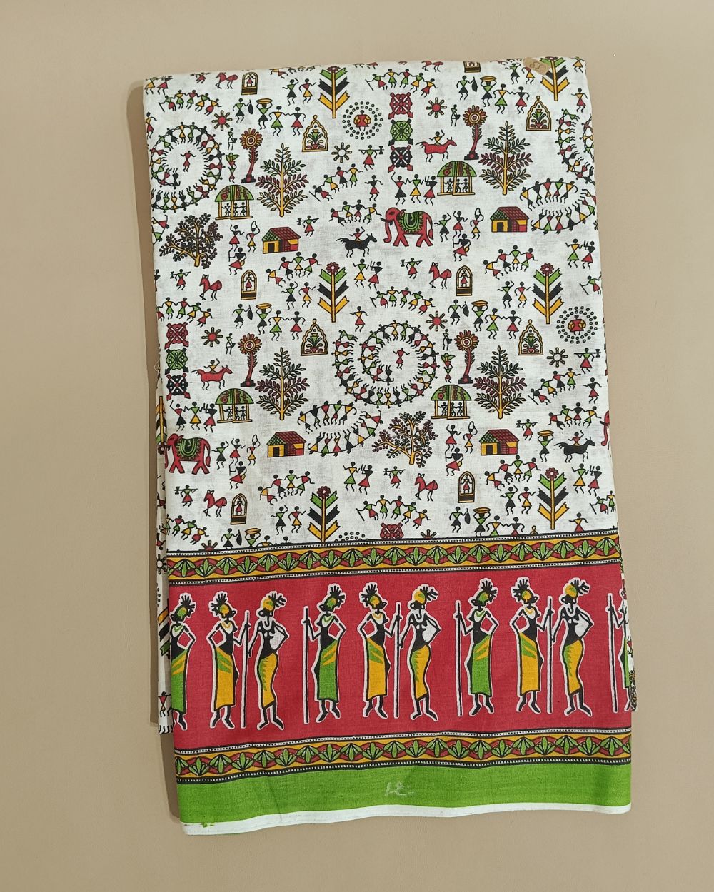 Cotton Warli Print White Colour 44 Inches Width