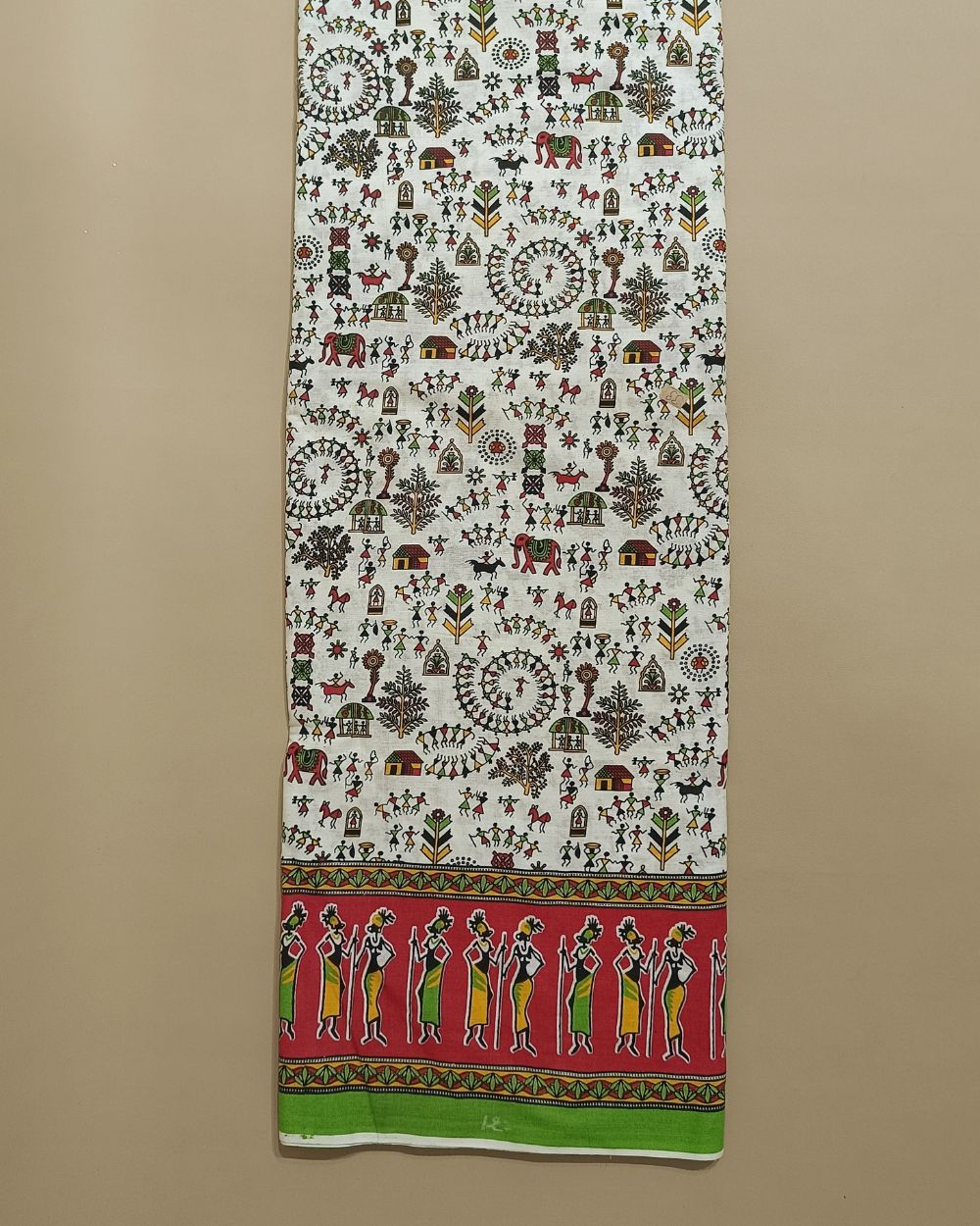 Cotton Warli Print White Colour 44 Inches Width