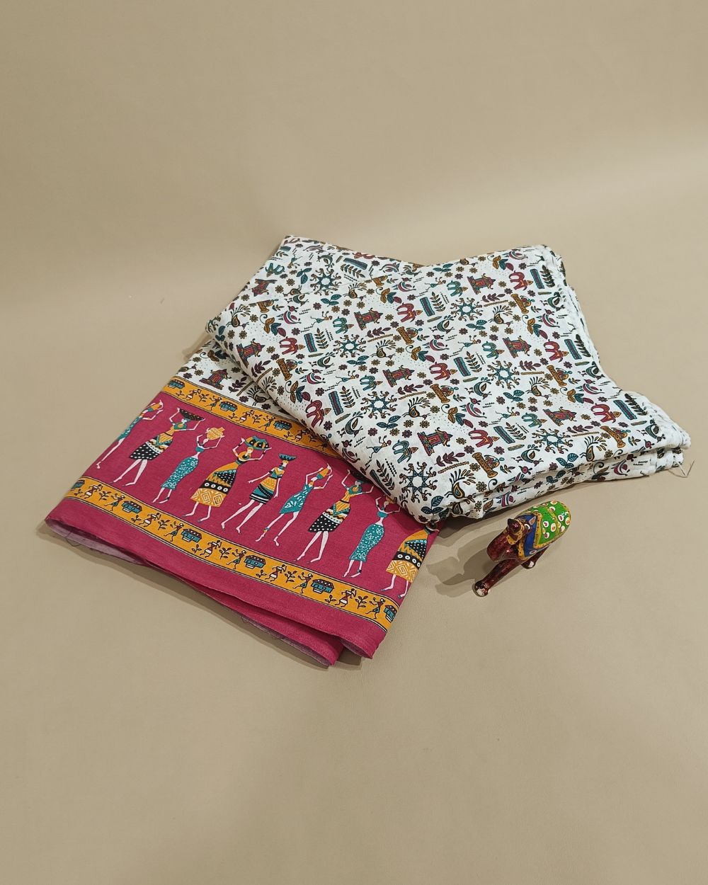 Cotton Warli Print White Colour 44 Inches Width