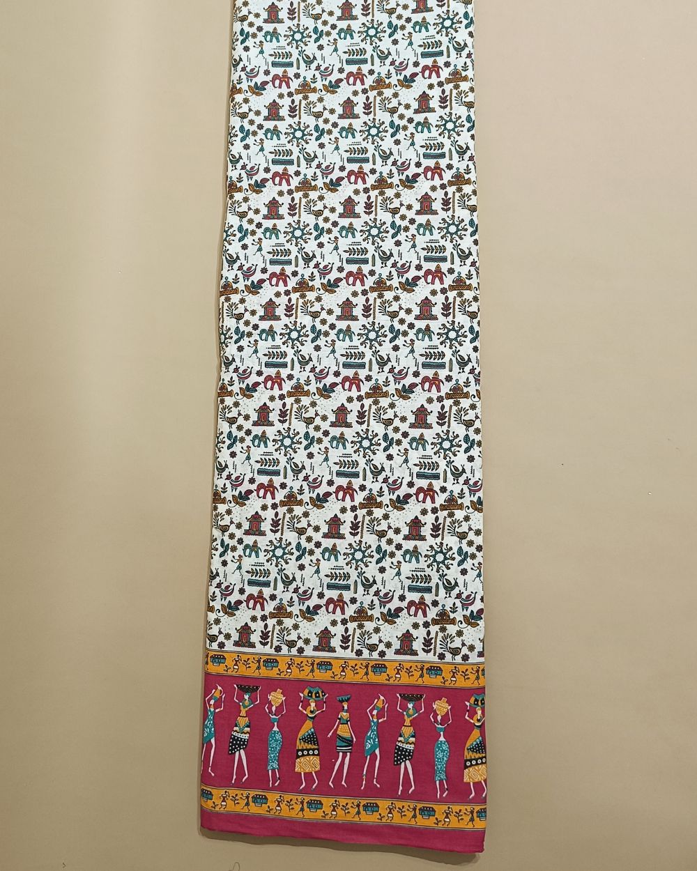 Cotton Warli Print White Colour 44 Inches Width