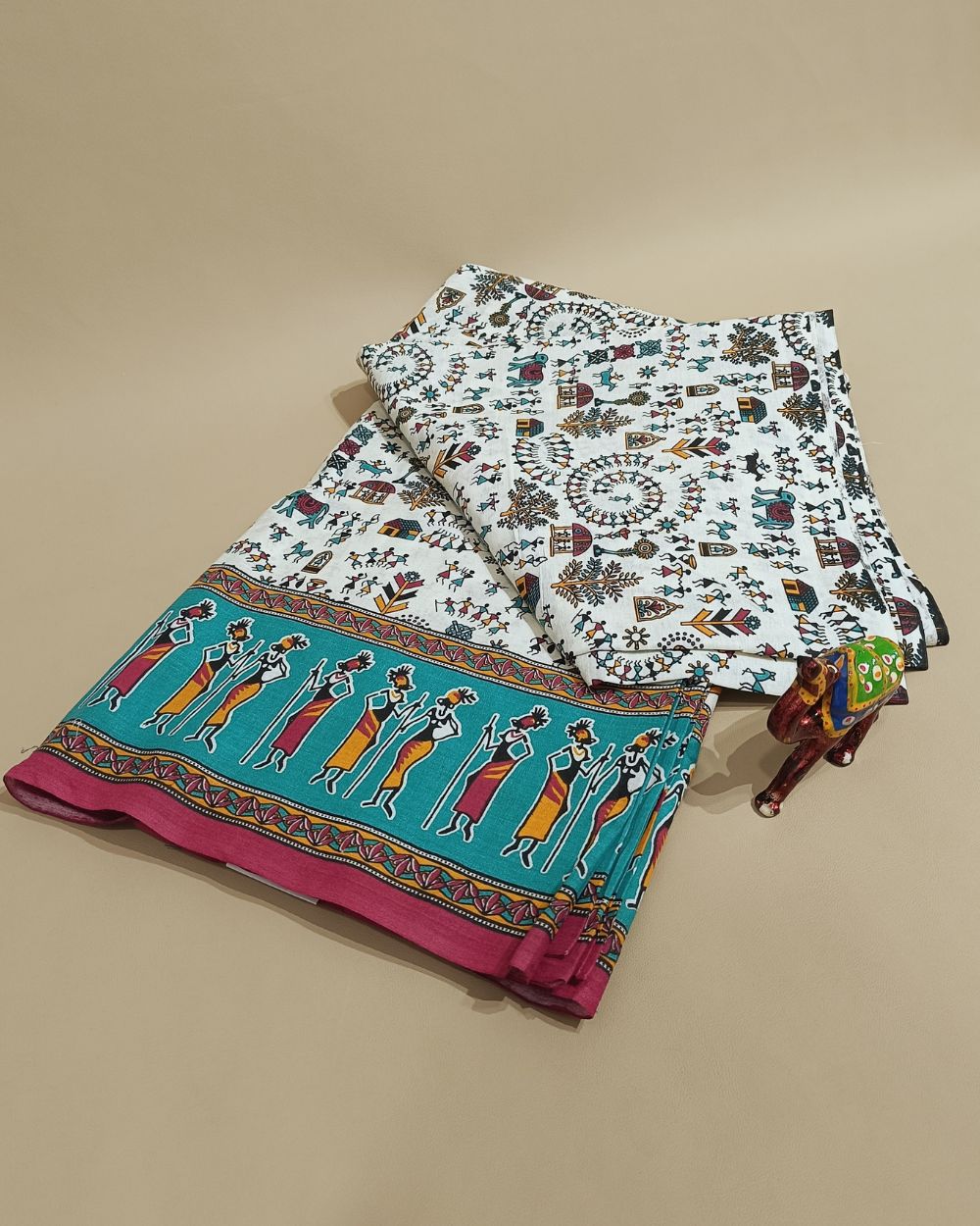 Cotton Warli Print White Colour 44 Inches Width