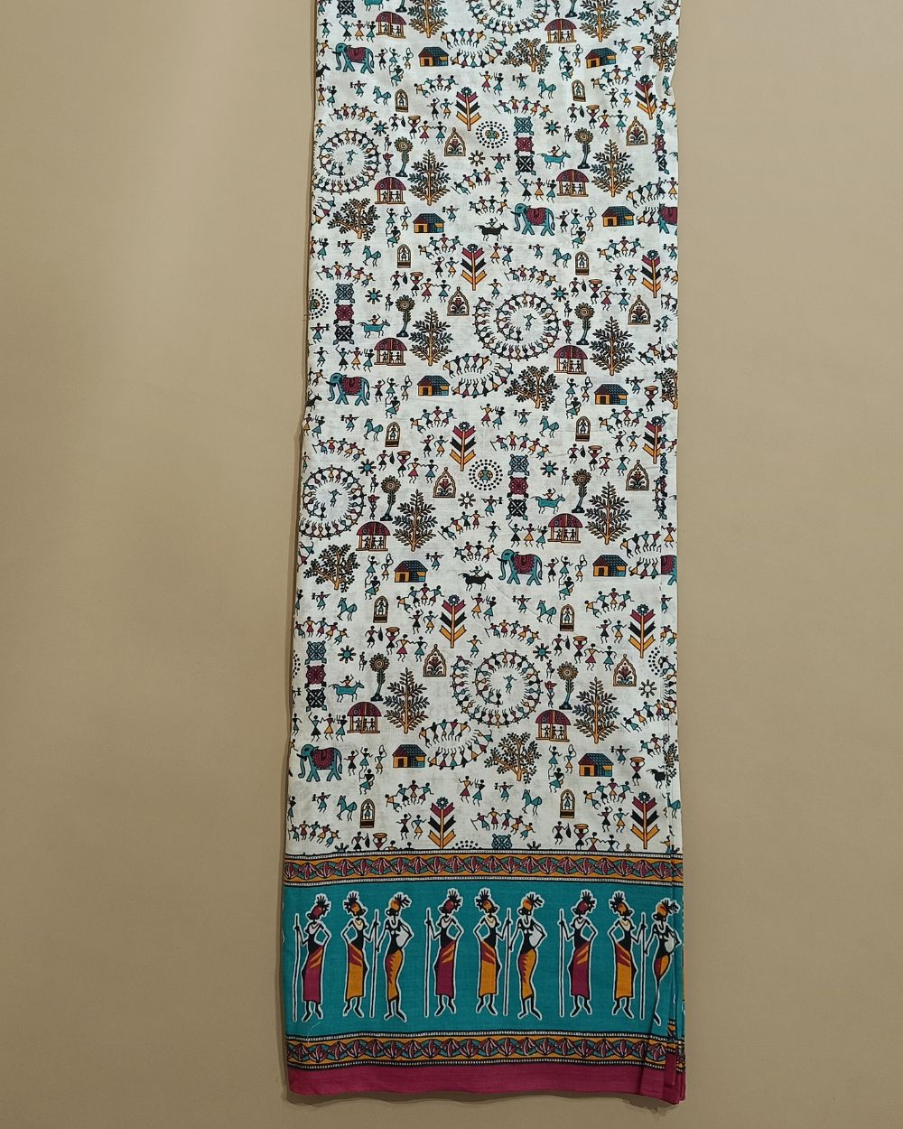 Cotton Warli Print White Colour 44 Inches Width