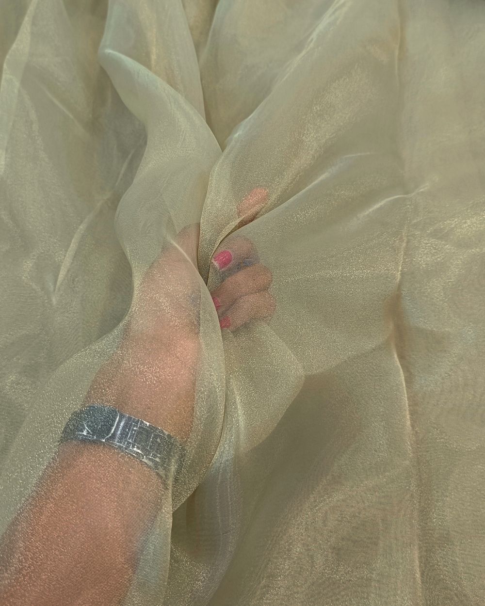 Plain Organza Olive Green Colour 45 Inches Width