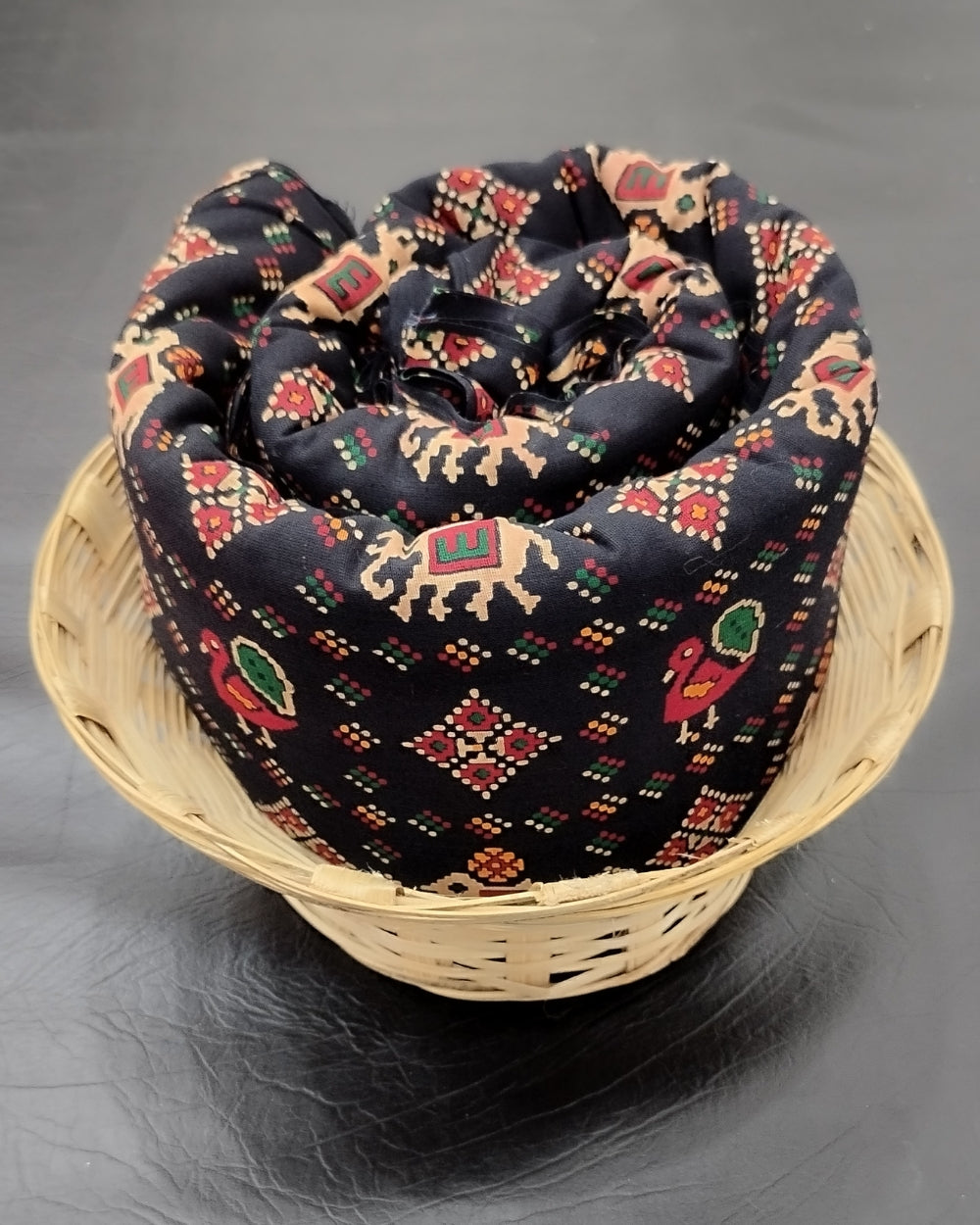 Gujari Print Cotton Black Colour 41 Inches Width