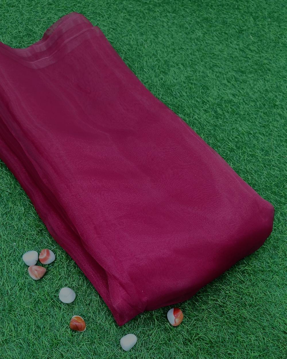 Plain Organza Dark Pink Colour 45 Inches Width