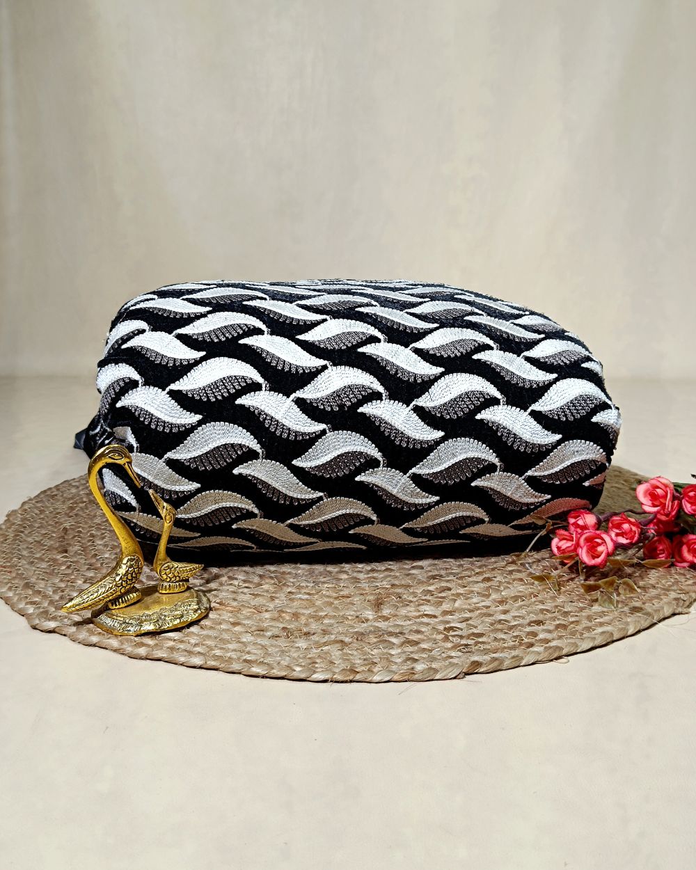 Velvet Work Black Colour 45 Inches Width