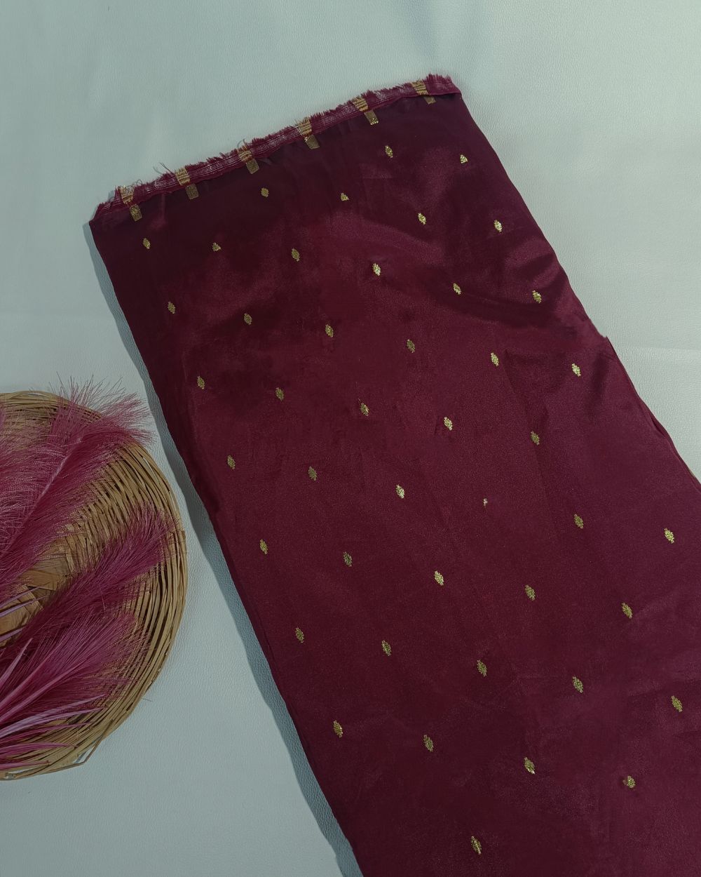 Taffeta Work Burgundy Colour 60 Inches Width