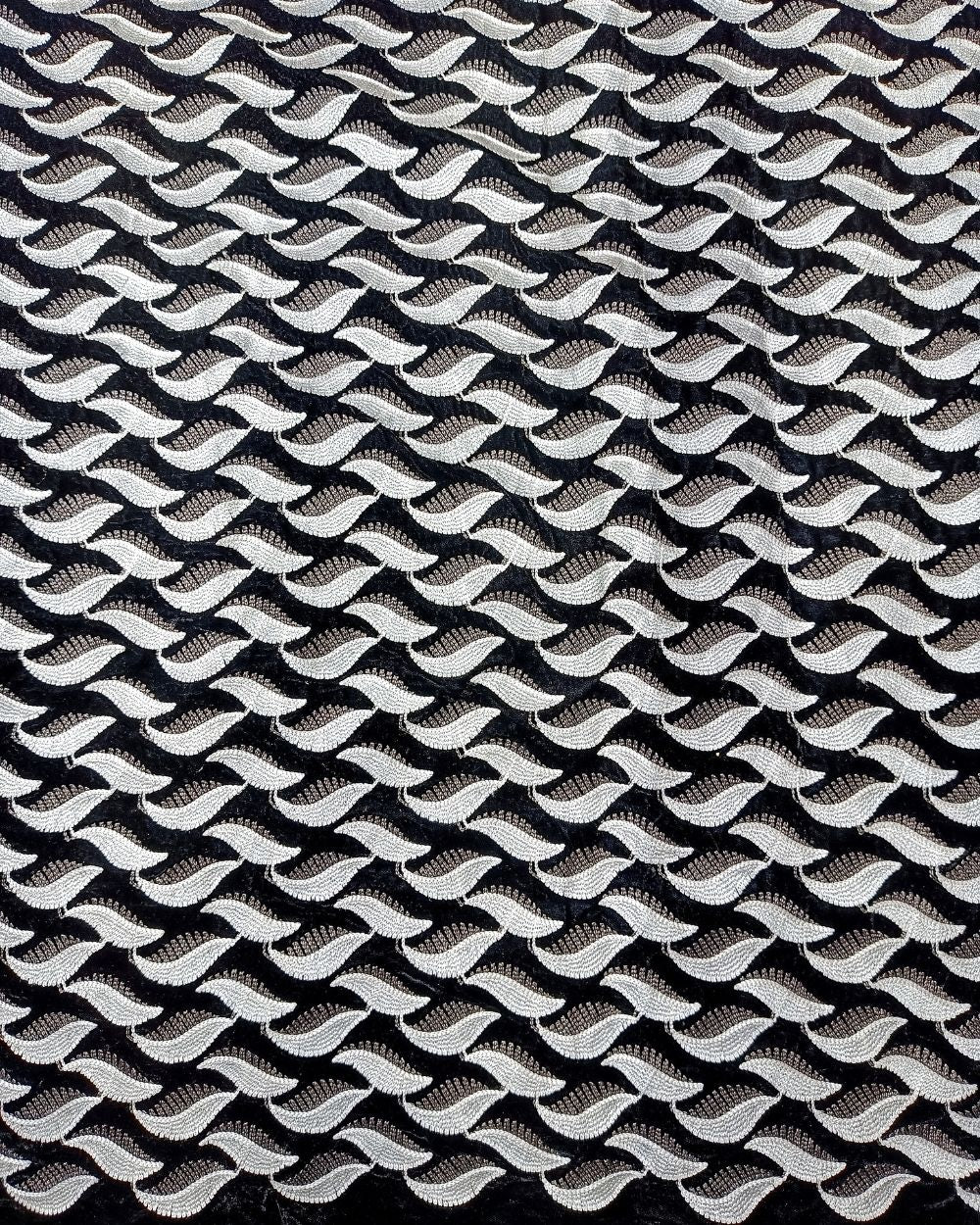 Velvet Work Black Colour 45 Inches Width