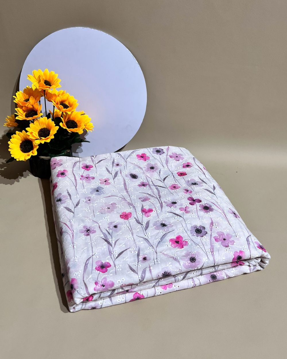 Printed Hakoba Cotton White Colour 44 Inches Width