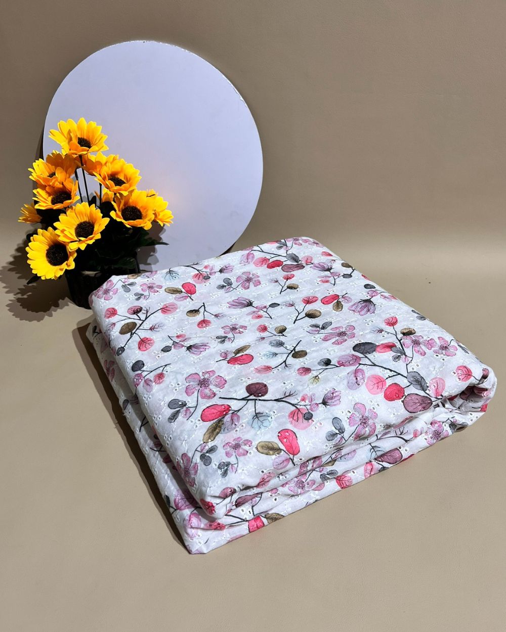 Printed Hakoba Cotton White Colour 44 Inches Width