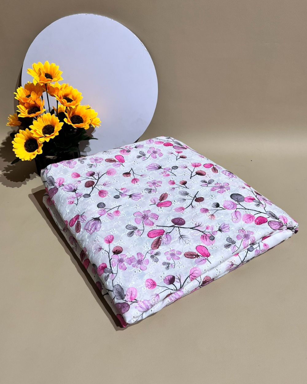 Printed Hakoba Cotton White Colour 44 Inches Width