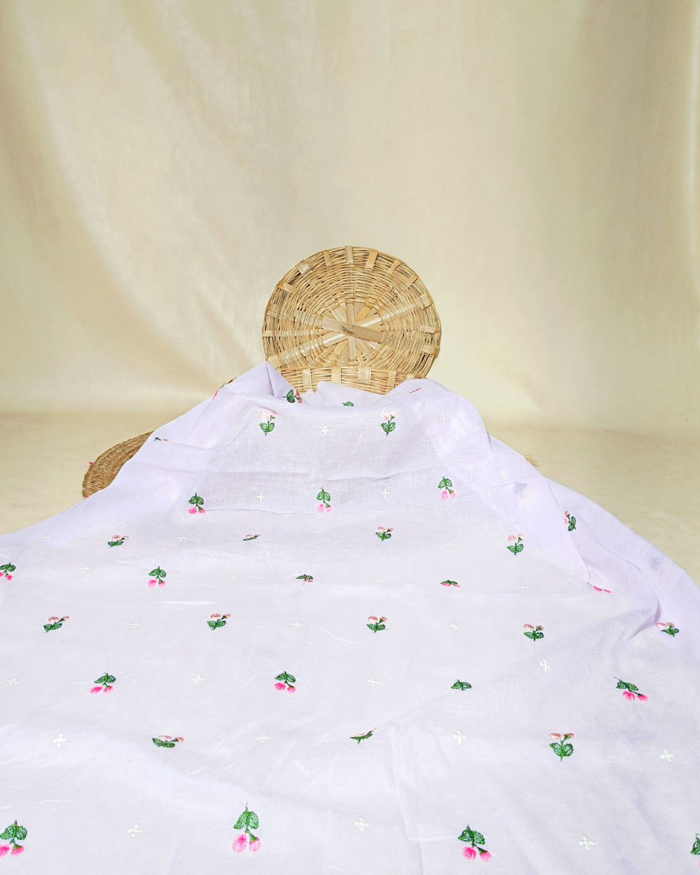 Mal Cotton with Thread Work Light Lavender Colour 40 Inches Width