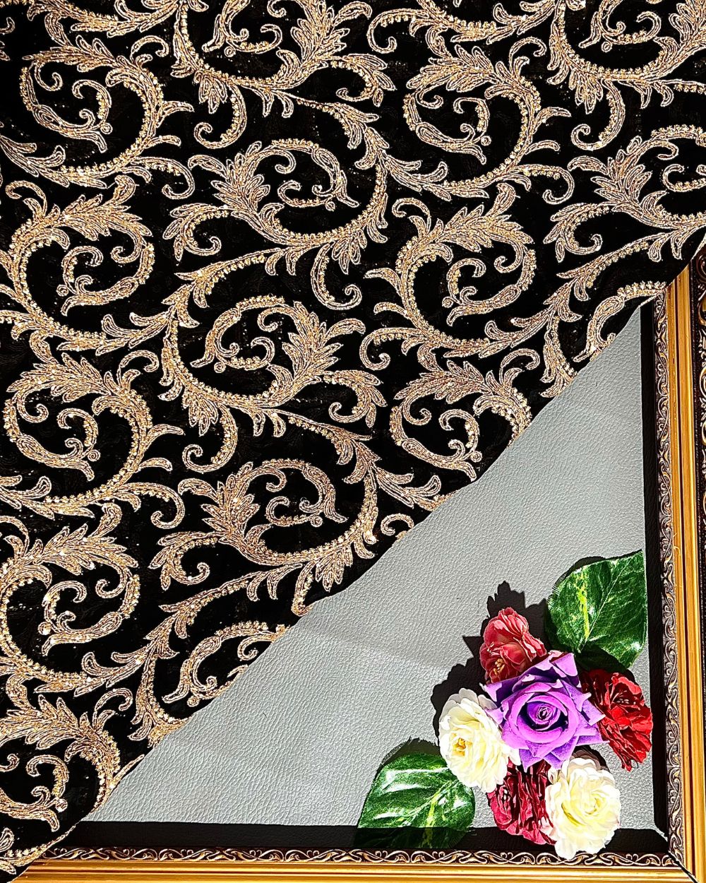 Georgette Work Black Colour 42 Inches Width