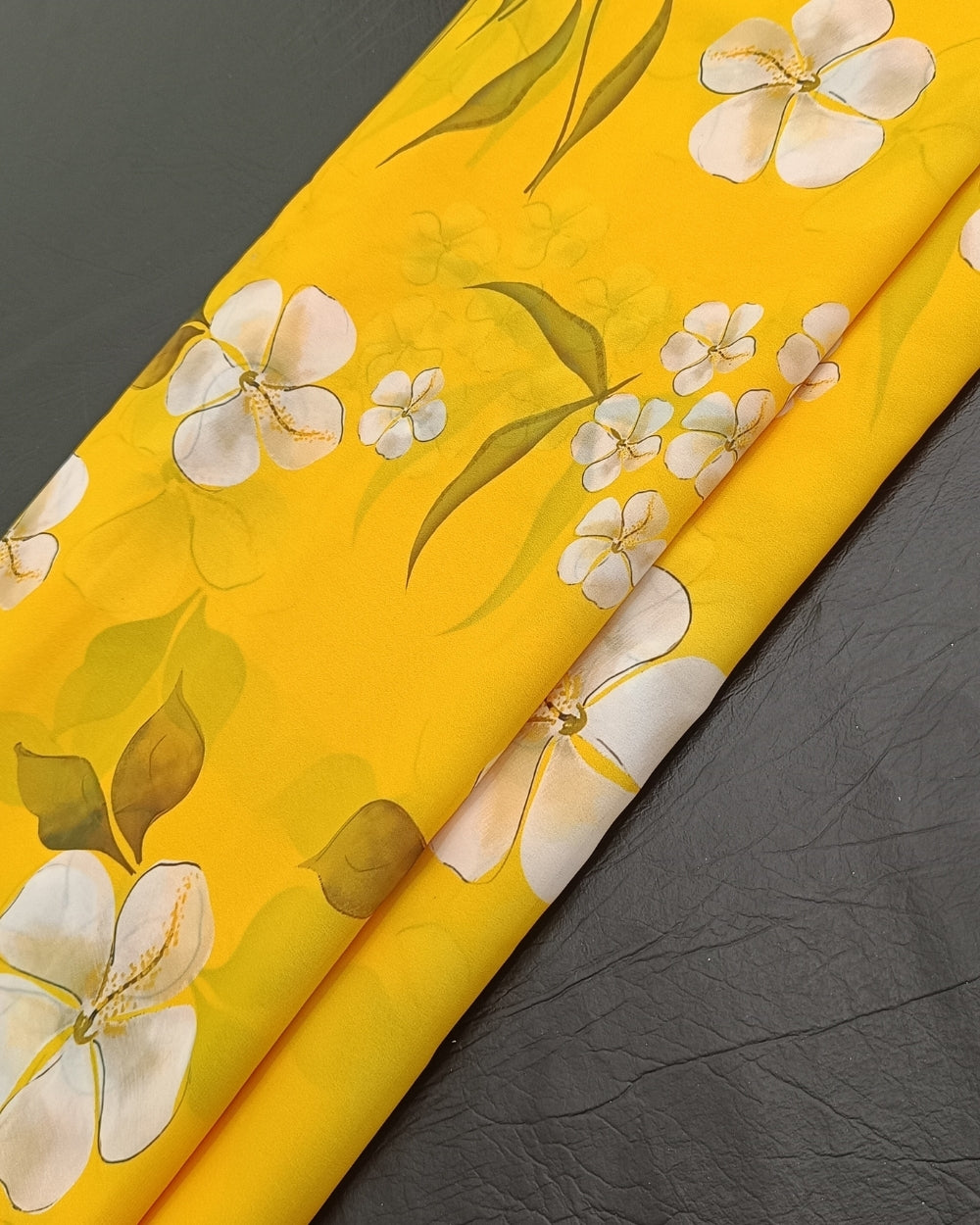 Fox Georgette Digital Print Yellow Colour 44 Inches Width