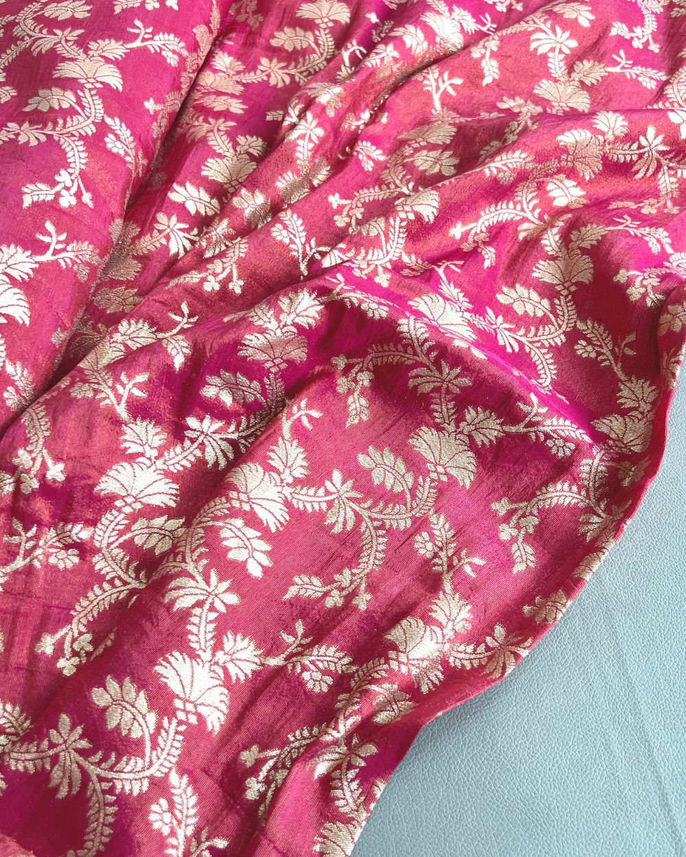 Cosmos Zari Work Dark Pink Colour 45 Inches Width
