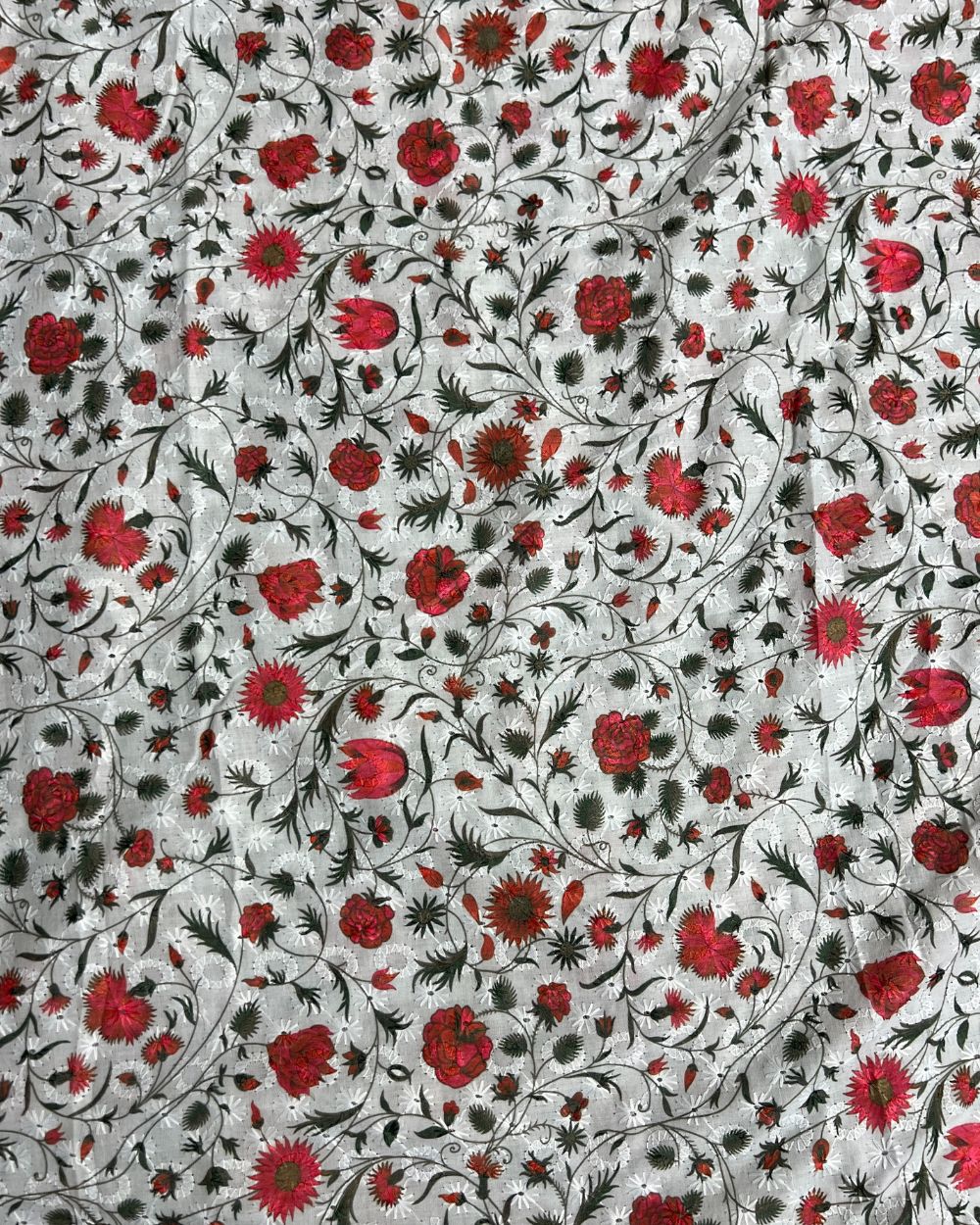 Printed Hakoba Cotton White Colour 42 Inches Width