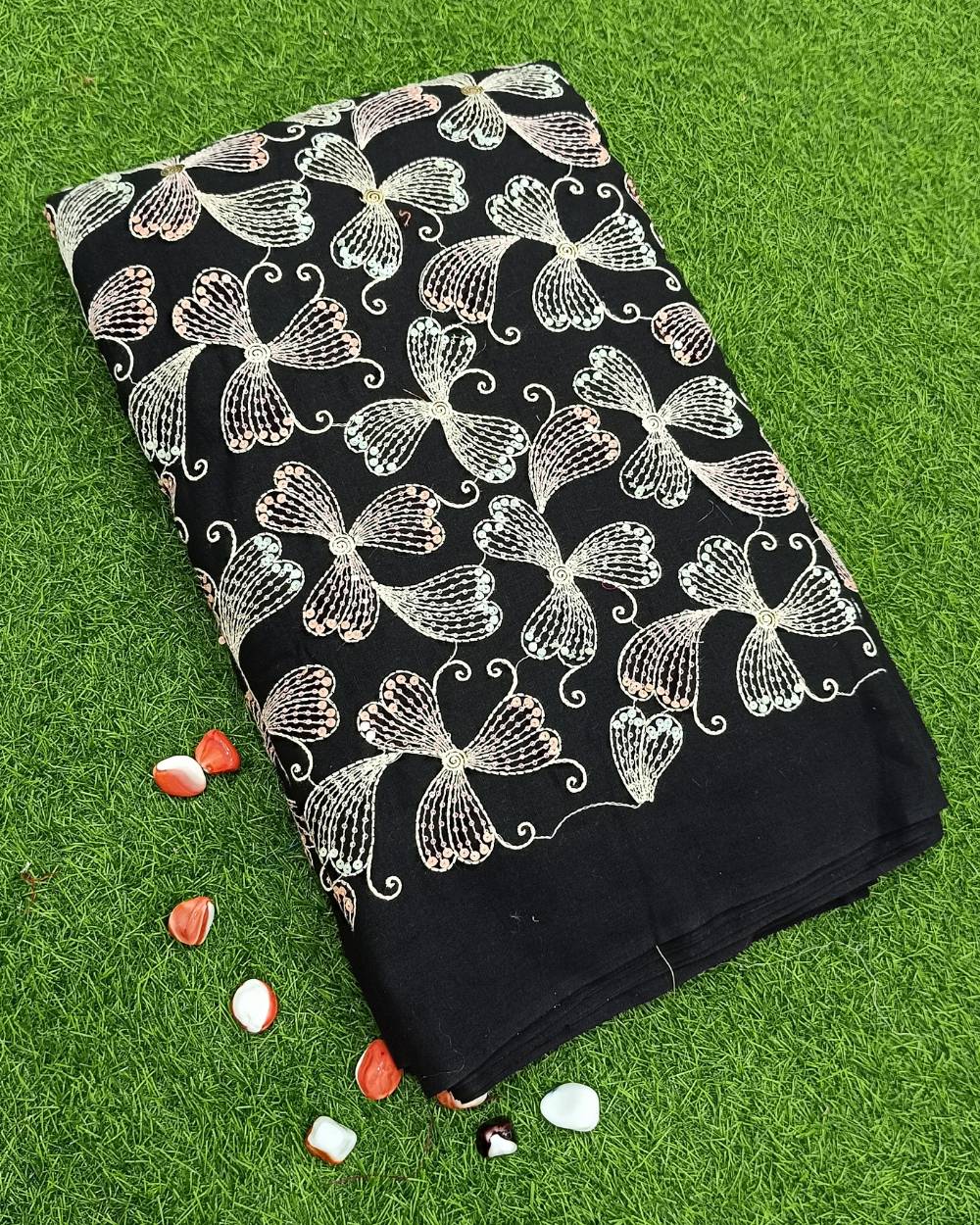 Cotton Work Black Colour 43 Inches Width