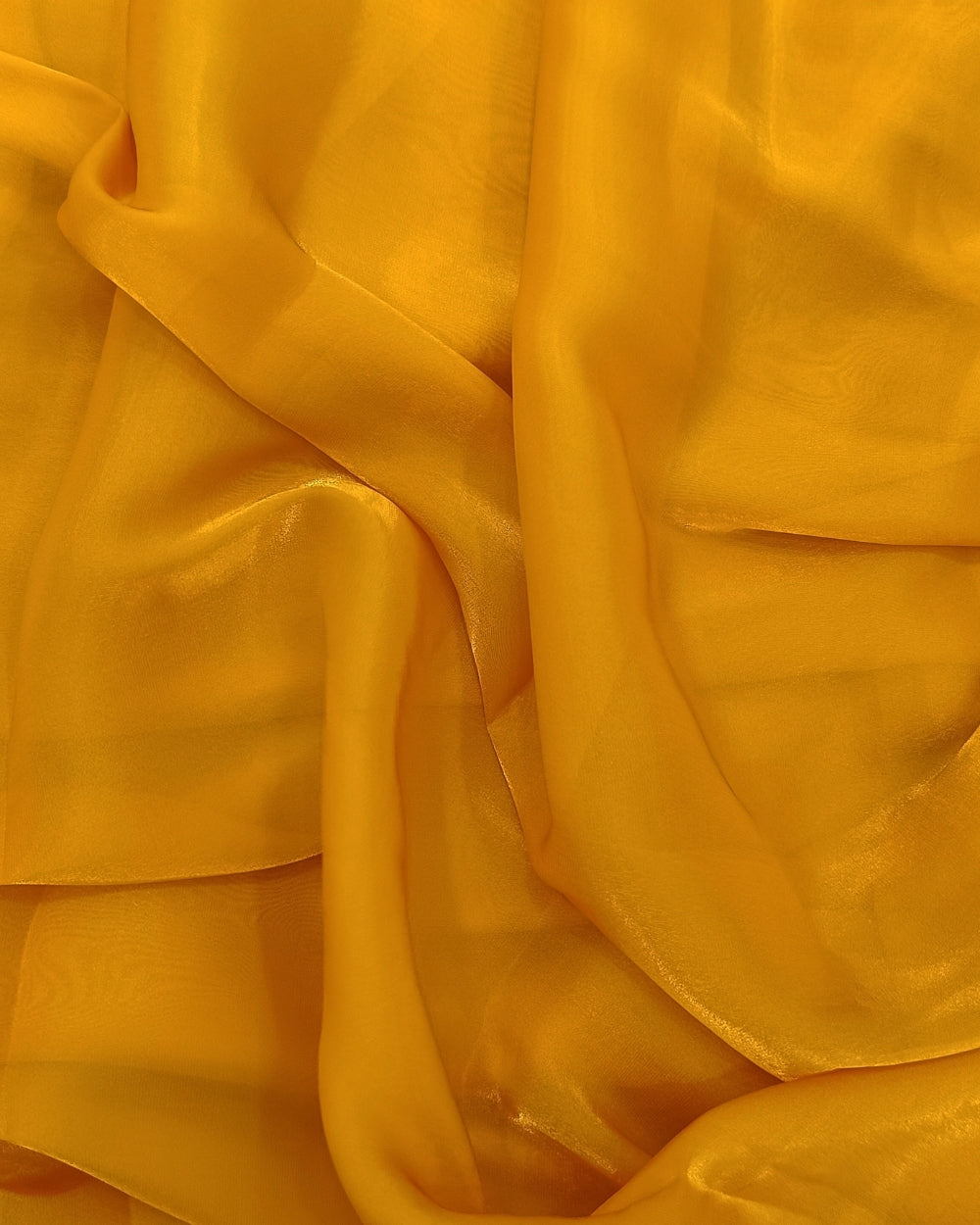 Plain Jimmy-Choo Saree Without Blouse Mustard Yellow Colour 44 Inches Width