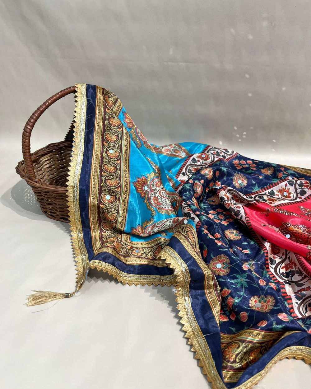 Chinnon Abla Work Dupatta Multicolor 42 Inches Width