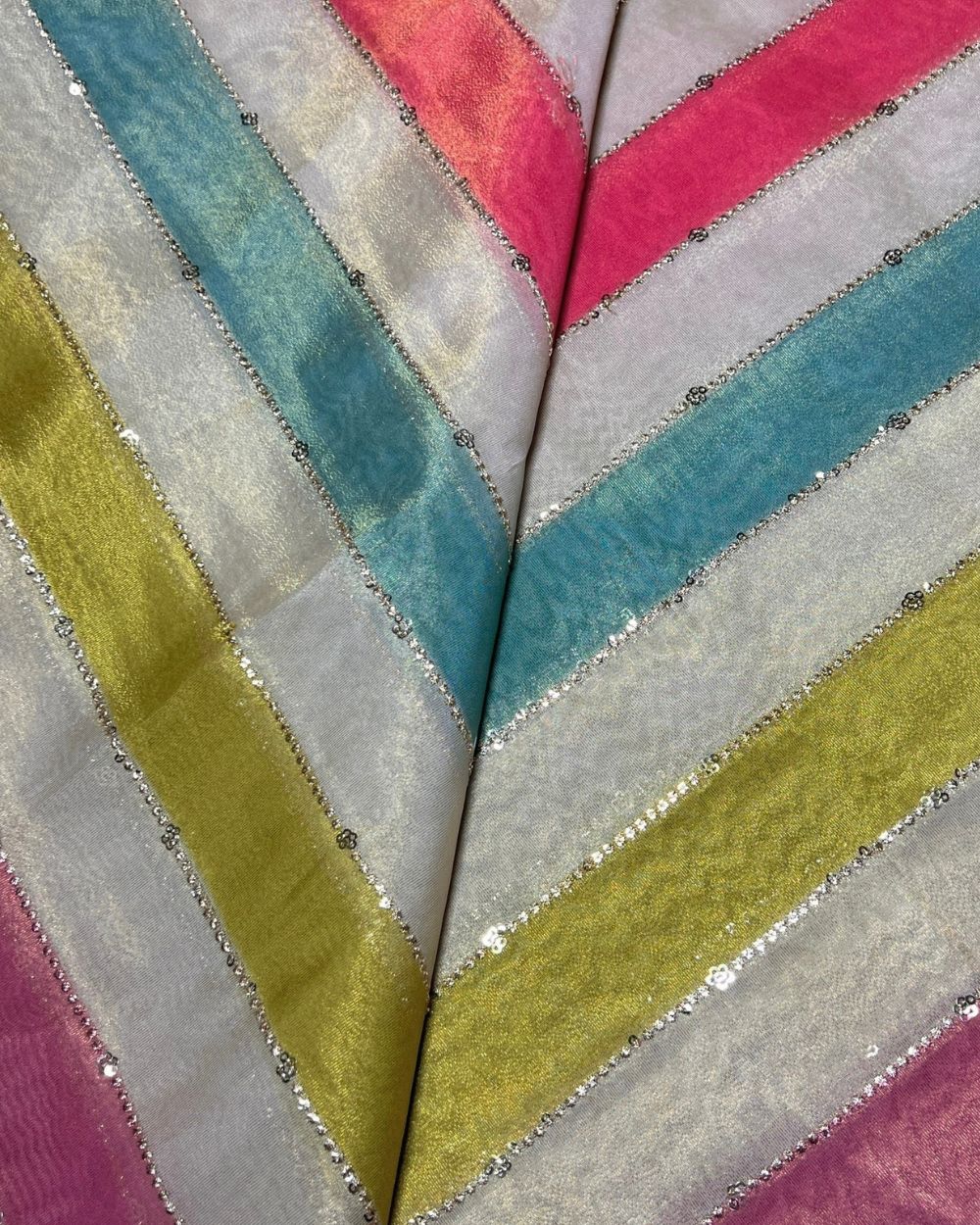 Premium Organza Work Multicolor 47 Inches Width