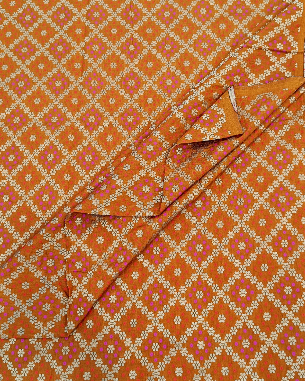 Banarasi Rusty Orange Colour 44 Inches Width