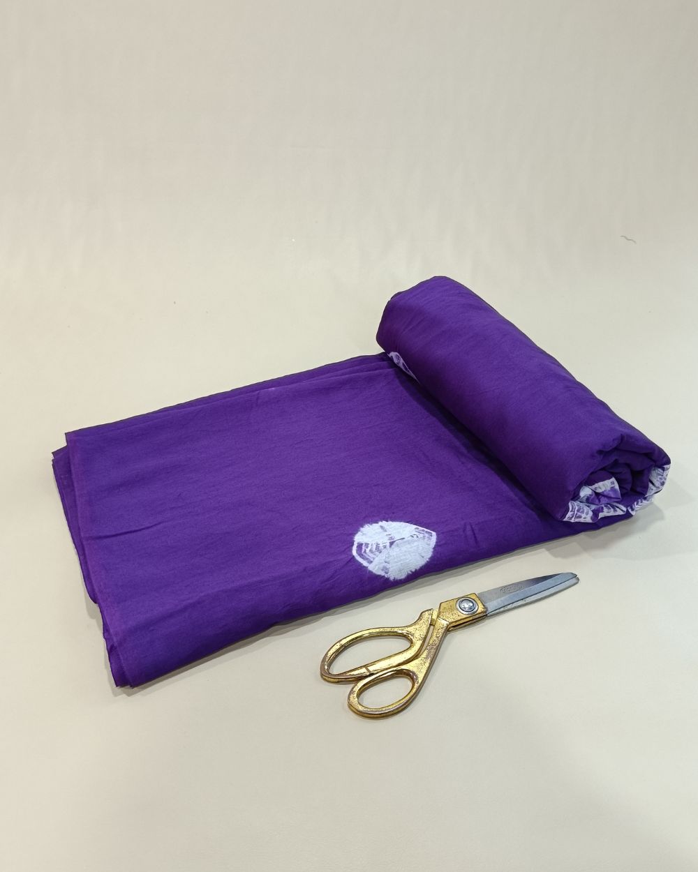 Chanderi Cotton with Shibori Print Purple Colour 46 Inches Width