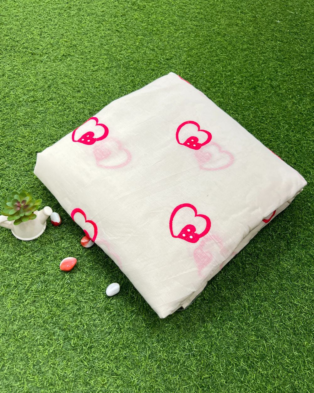 Kora Cotton Work Pink Colour 45 Inches Width