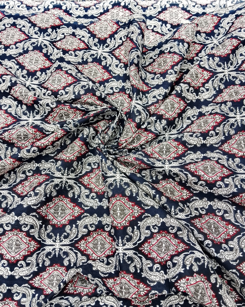 Printed Cotton Navy Blue Colour 43 Inches Width