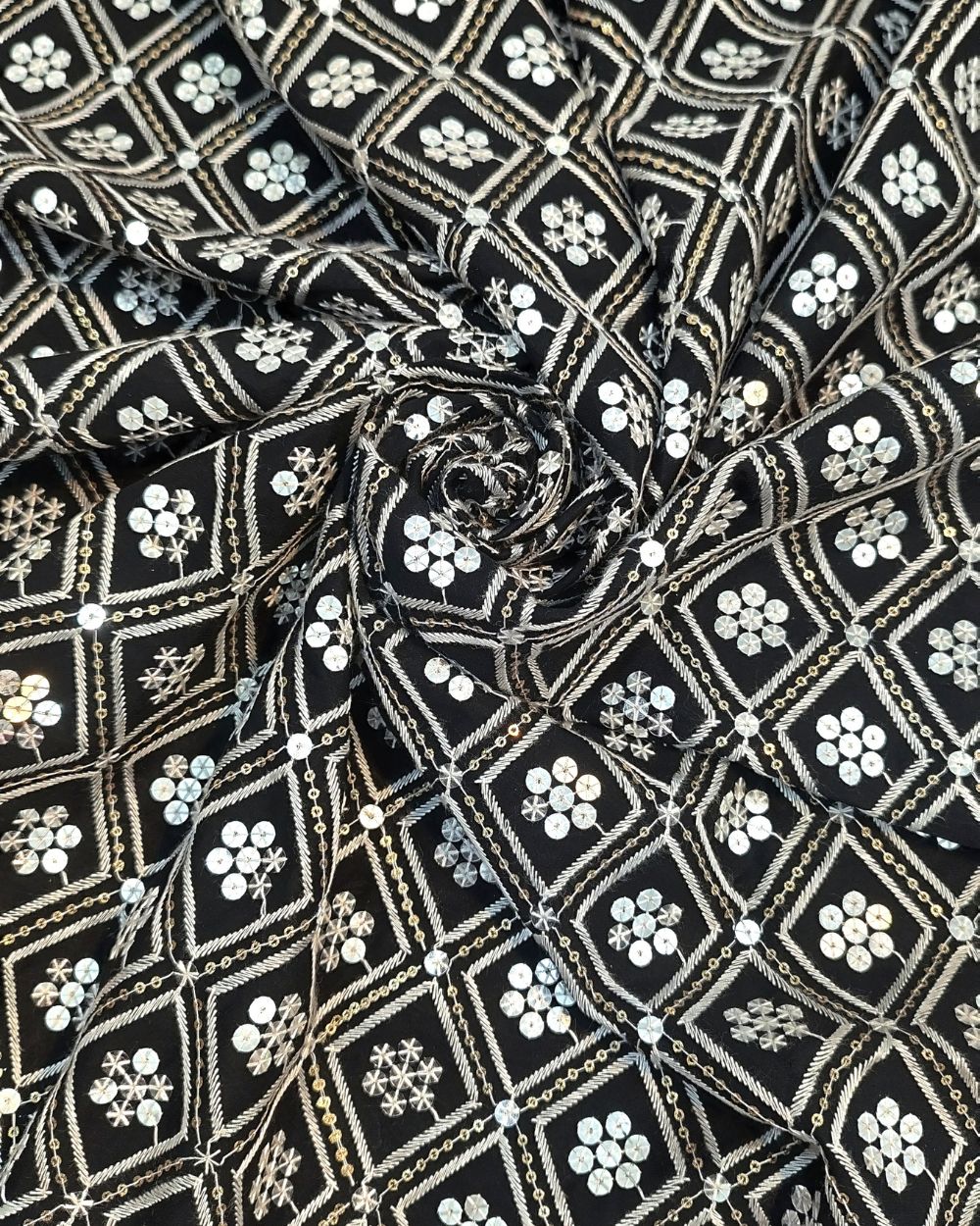 Georgette Work Black Colour 42 Inches Width