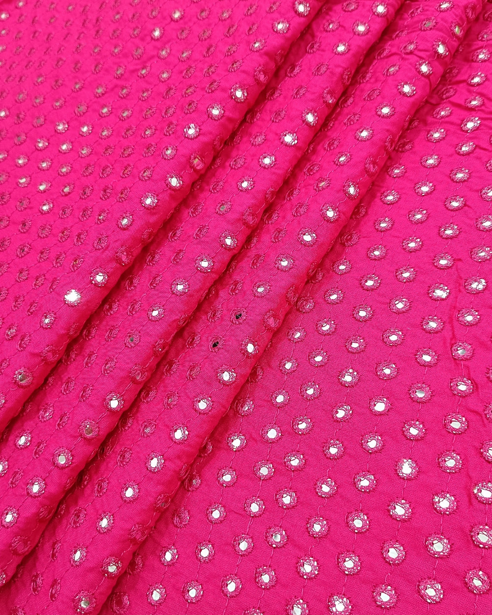 Rayon Abla Work Rani Pink Colour 42 inches width