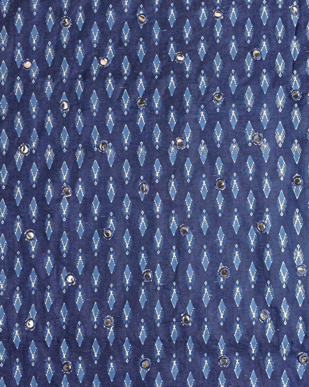 Cotton Abla Work Indigo Blue Colour 44 Inches Width