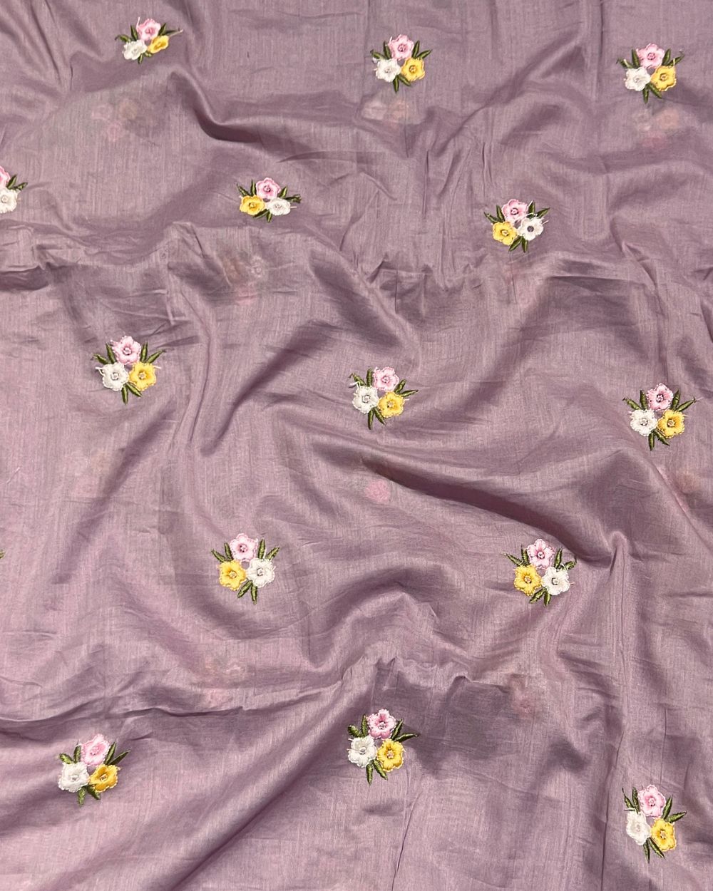 Mal Cotton with Thread Work Pastel Onion Colour 42 Inches Width