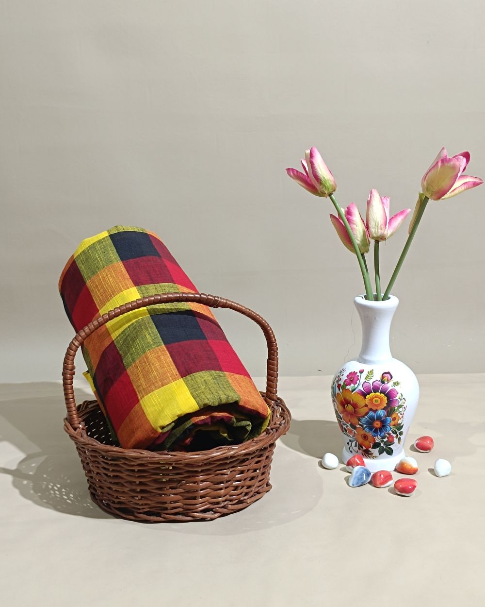 Printed Cotton Checks Multicolour 44 Inches Width