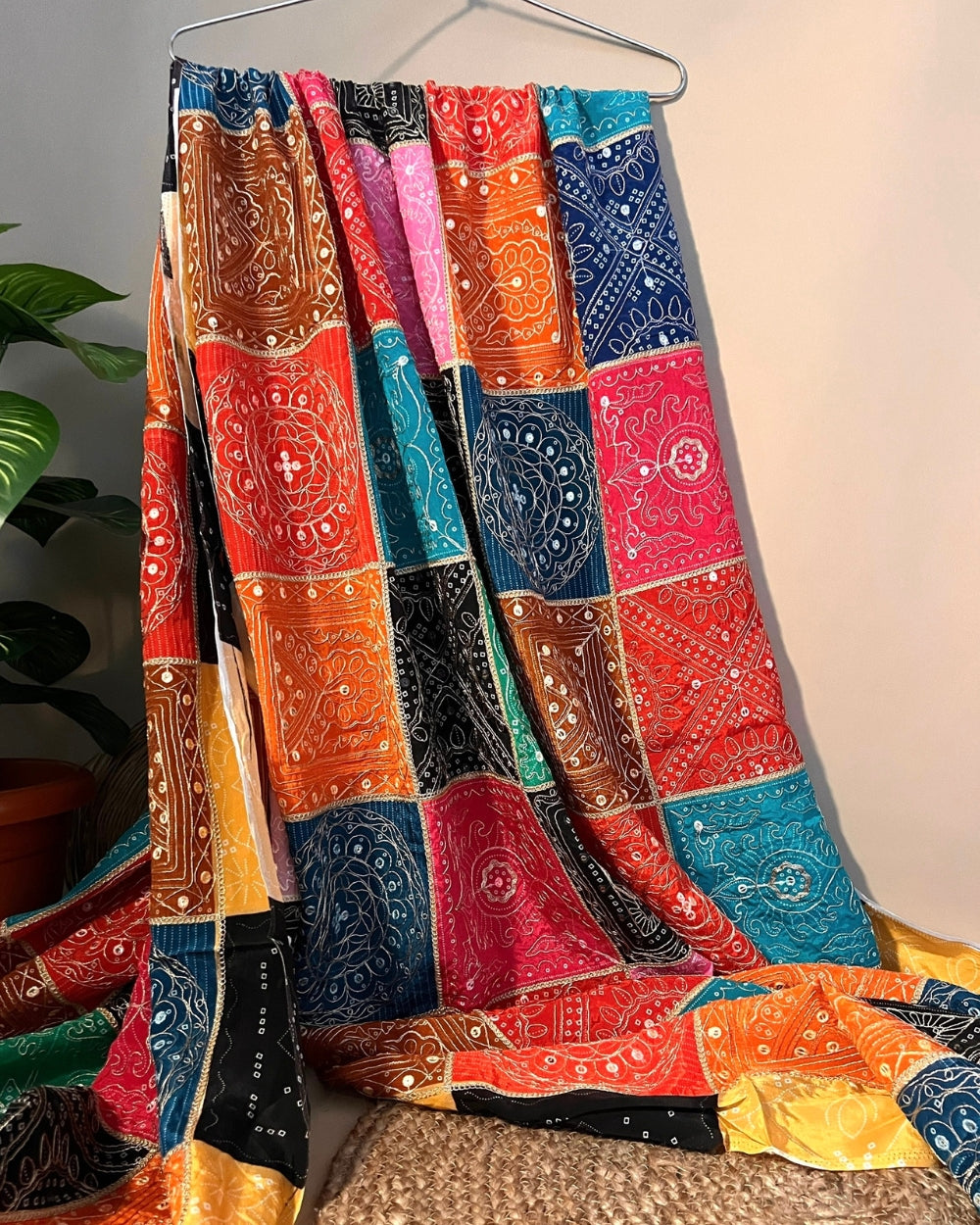 Natural Crepe Work Multi Colour 42 Inches Width
