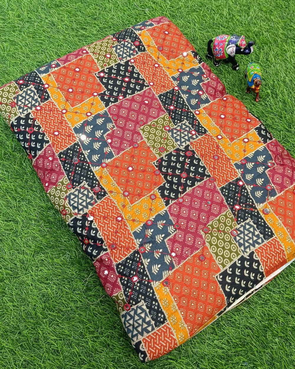 Cotton Abla Work Multicolor 42 Inches Width