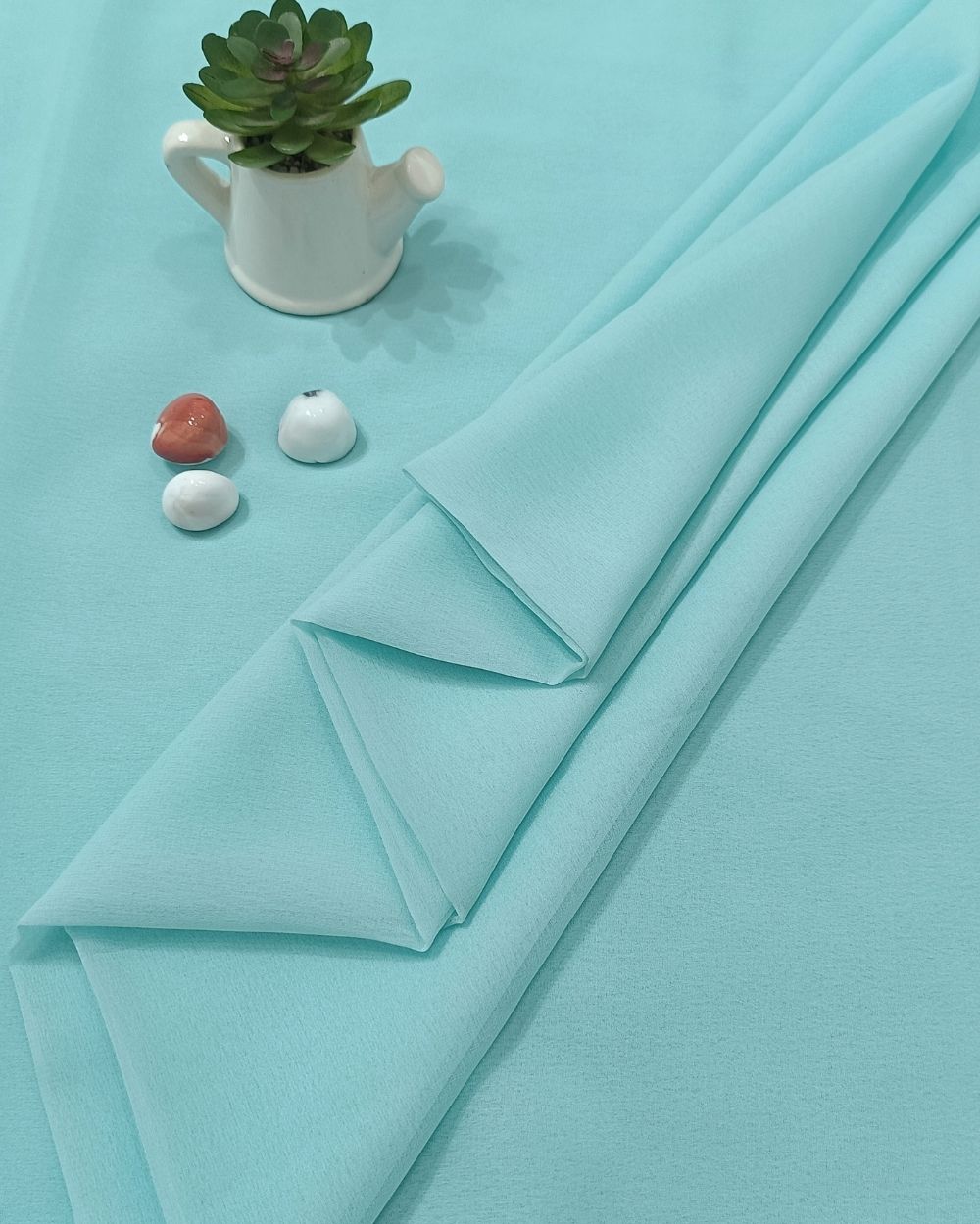 Plain Georgette Light Blue Colour 44 Inches Width