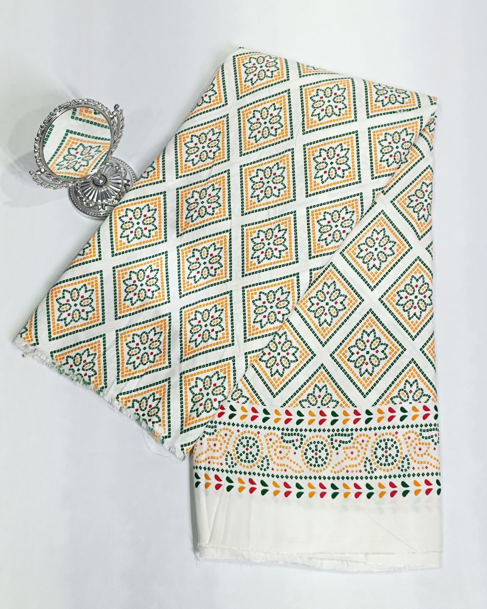 Printed Rayon White Colour 42 Inches Width