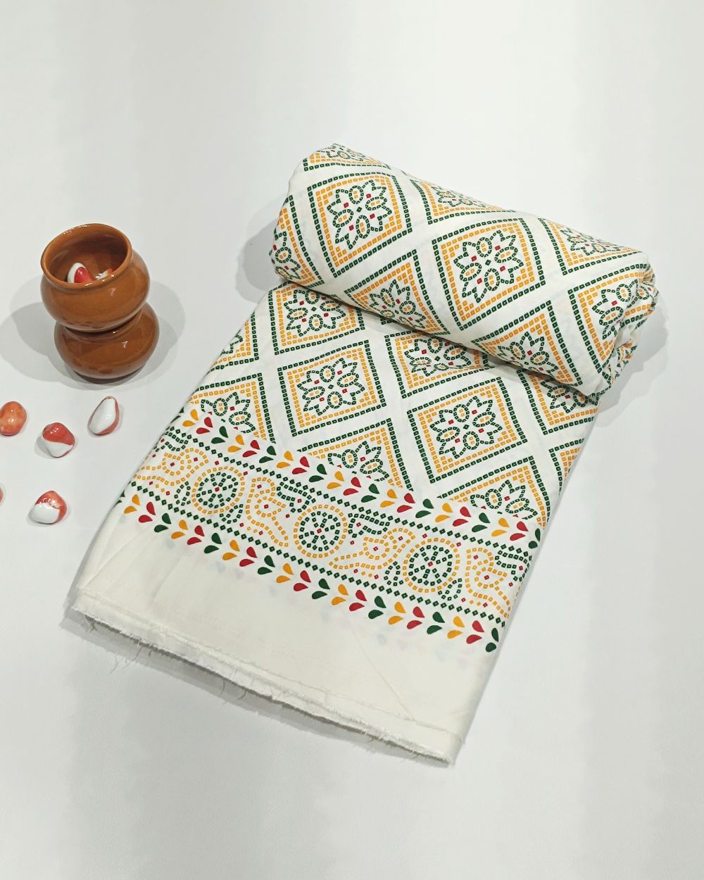 Printed Rayon White Colour 42 Inches Width