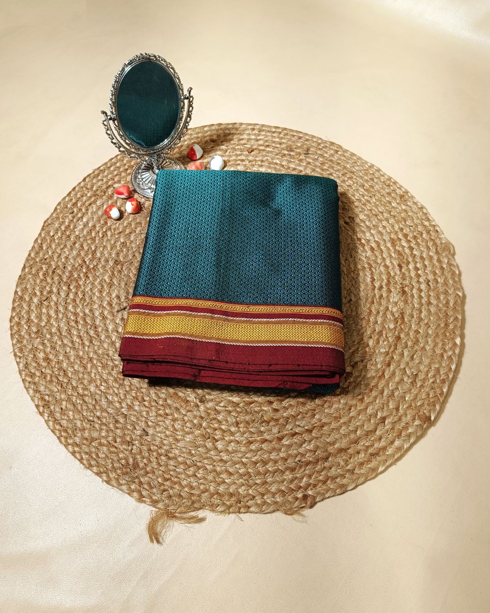 Cotton Khun Peacock Green Colour 36 Inches Width