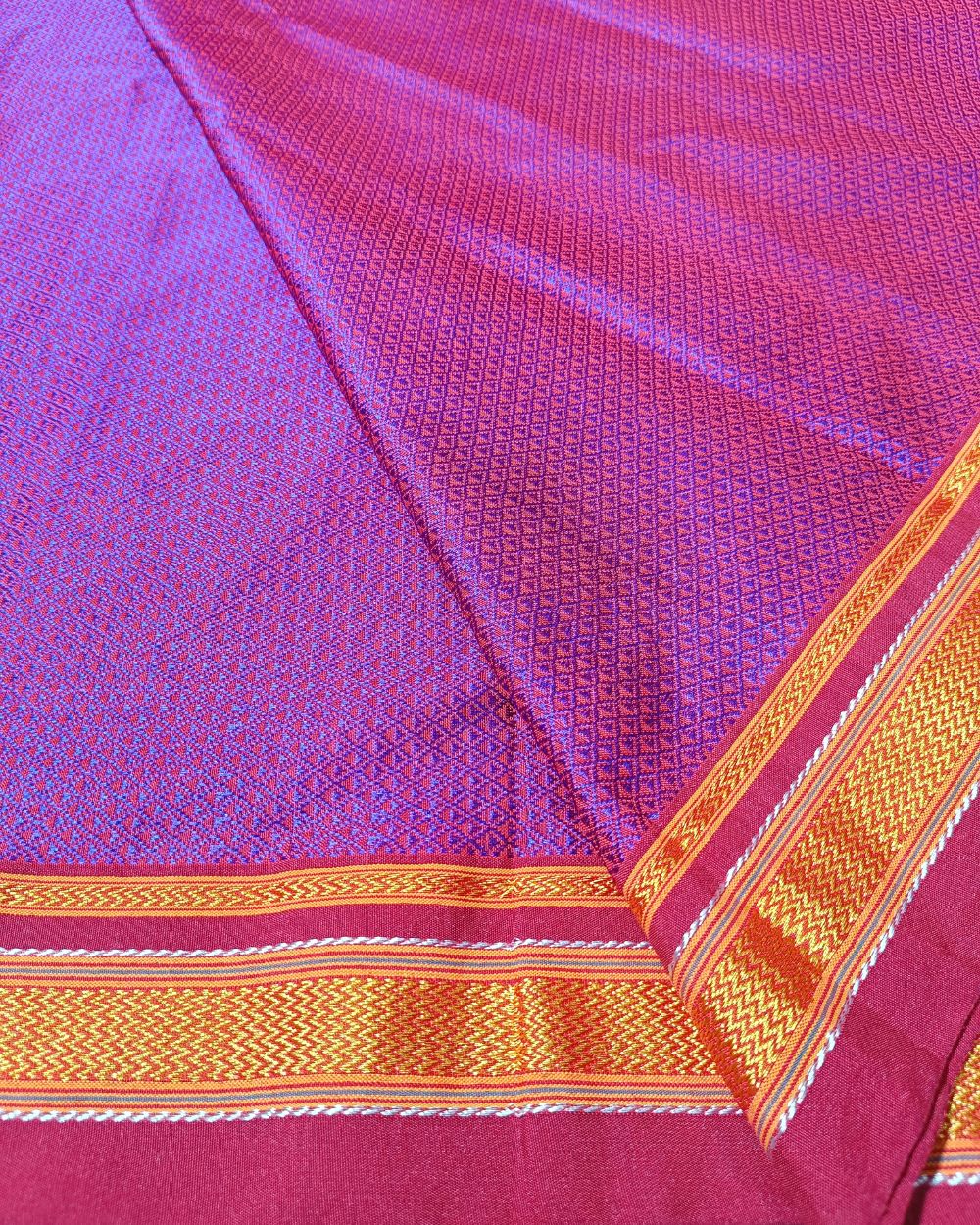 Cotton Khun Purple Pink Colour 36 Inches Width