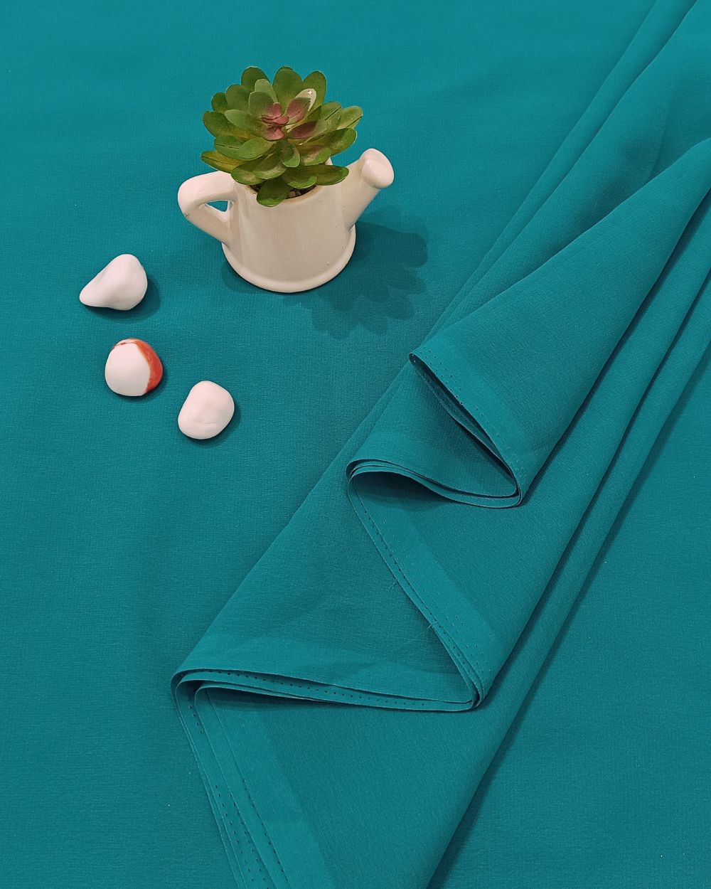 Plain Georgette Peacock Blue Colour 44 Inches Width