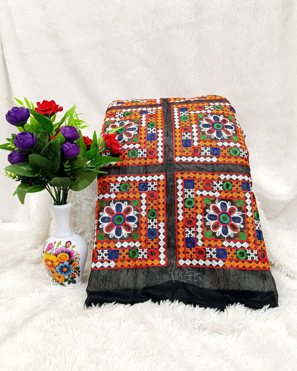 Mulberry Work Black Colour 44 Inches Width